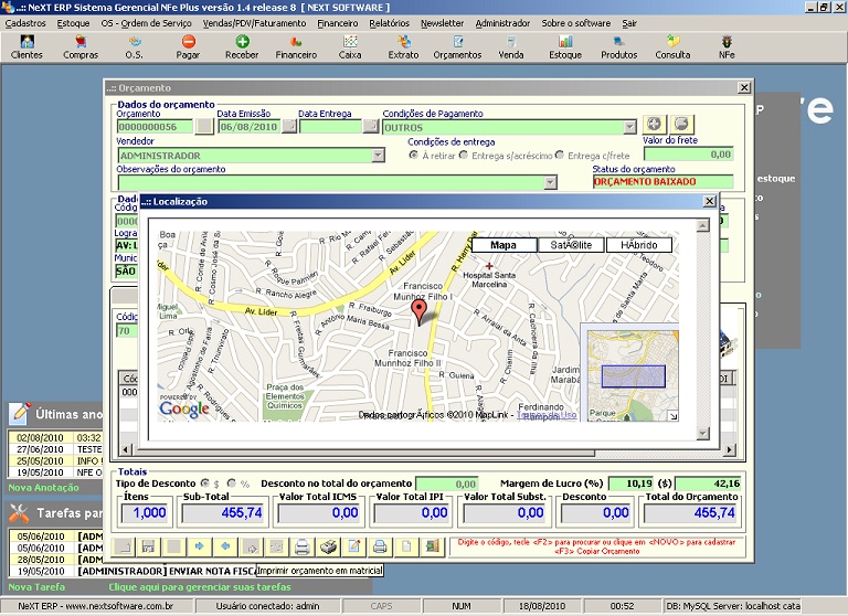 next erp nota fiscal eletronica