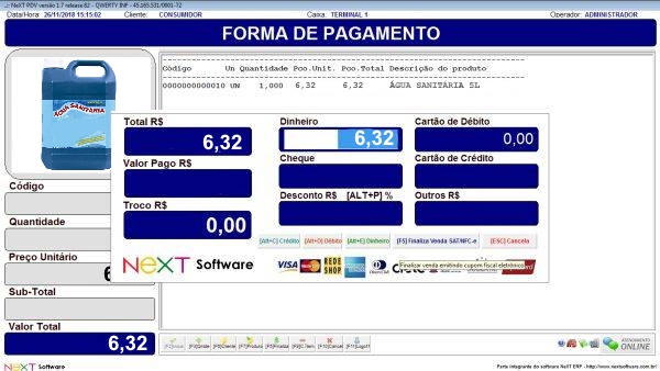 Sistema NeXT ERP para Produtos De Limpeza - PDV com emissão de cupom fiscal